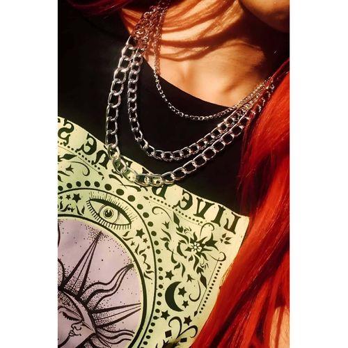 Arkadan Bağlamalı Şık Zincirli Choker Boyun Aksesuar