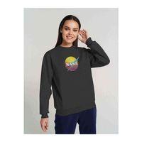 Nasa Logo Baskılı Füme Antrasit Kadın Sweatshirt