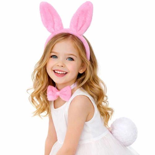 Pembe Full Tavşan Kulak Papyon Kuyruk 3&amp;#39;lü Parti Seti