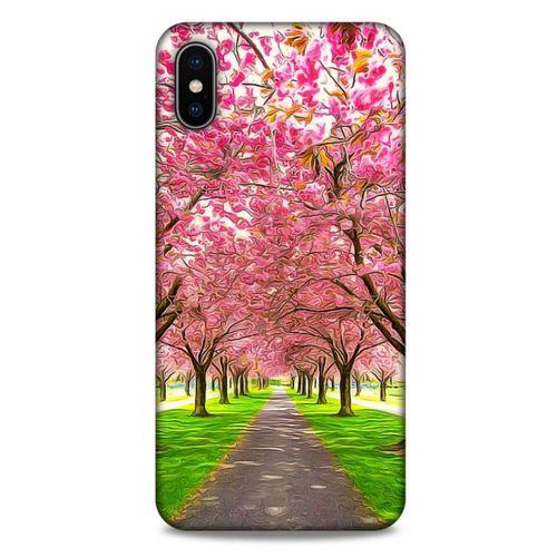 Lopard Apple iPhone XS Max Uyumlu Kılıf Bahar (42) Rugged Armor Kılıf Pembe Ağaç