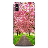 Lopard Apple iPhone XS Max Uyumlu Kılıf Bahar (42) Rugged Armor Kılıf Pembe Ağaç