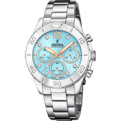 Festina F20603/4 Quartz Çelik Gri Mavi Kadran 39 mm Kadın Kol Saati