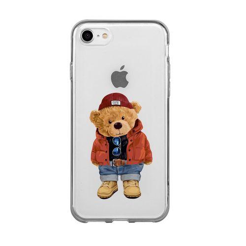 iPhone 8 Teddy Bear Premium Şeffaf Silikon Kılıf