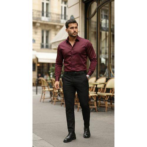 Erkek Saten Klasik Gömlek