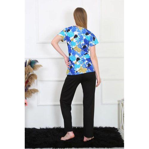 Kadın Penye Kısa Kol Pijama Takım Saks