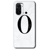 Poco F3 Kılıf HD Desen Baskılı Arka Kapak + Temperli Cam - Beyaz Mermer Desenli Ö Harfi
