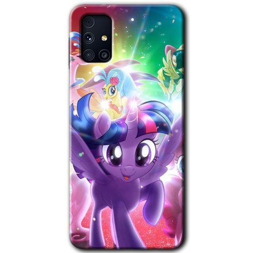 MRCİLETİSİM Samsung Galaxy M31s Kılıf Baskılı Kapak - Pony +Tam Ekran Koruyucu