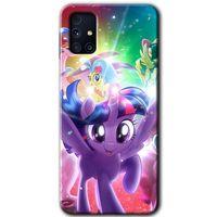 MRCİLETİSİM Samsung Galaxy M31s Kılıf Baskılı Kapak - Pony +Tam Ekran Koruyucu