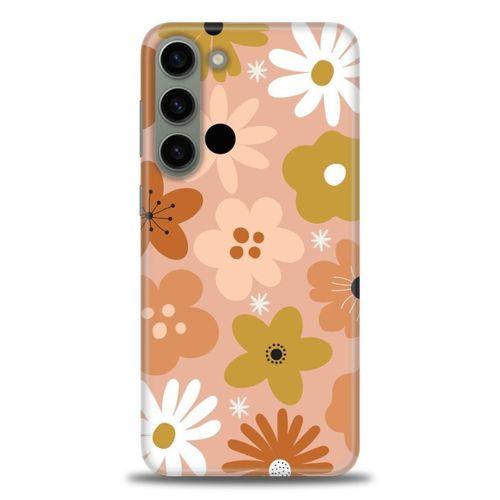 Samsung Galaxy S23 Plus Kılıf HD Baskılı Kılıf - Kahveli Çiçekler + Tam Ekran Koruyucu