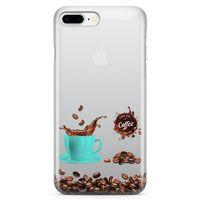 Apple iPhone 7 Plus Kılıf Coffe Time Arka Kapak Koruma Desenli Full Koruyucu