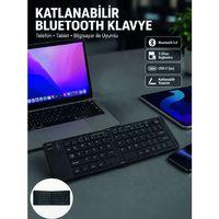 Katlanabilir Bluetooth Klavye 3 Cihaz Bağlantılı Kablosuz Taşınabilir Klavye
