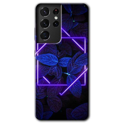 MRCİLETİSİM Samsung Galaxy S21 Ultra Kılıf HD Desen Baskılı Arka Kapak + Temperli Cam - Mekanik Yaprak 5