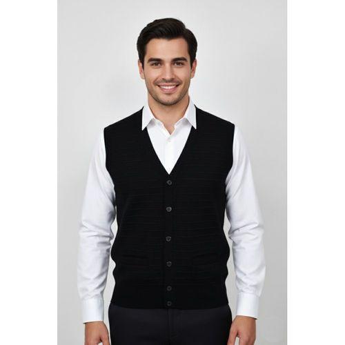 Erkek Düğmeli Yelek Cepli Çelik Örgü Klasik Kalıp BGL-ST04836