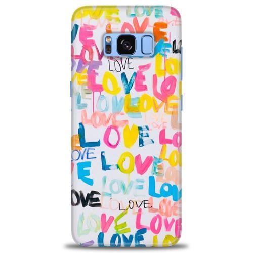 Samsung Galaxy S8 Plus Kılıf HD Baskılı Kılıf - Love Love + Tam Ekran Koruyucu