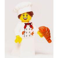 Orjinal Lego Minifigür French Female Pastry Baker Chef with Croissant