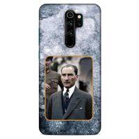 Xiaomi Redmi Note 8 Pro Kılıf Atatürk (32) Soft Silikon Kılıf Gri Buzul