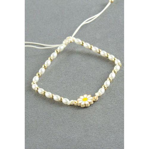 Papatya Oval İnci Bileklik