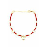 Kelebek Boncuk Bileklik - Bordo