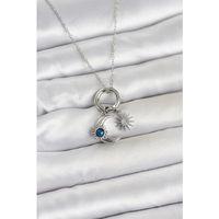 316L Çelik Gümüş Renk Gece Gündüz Tema Charmlı Kadın Kolye