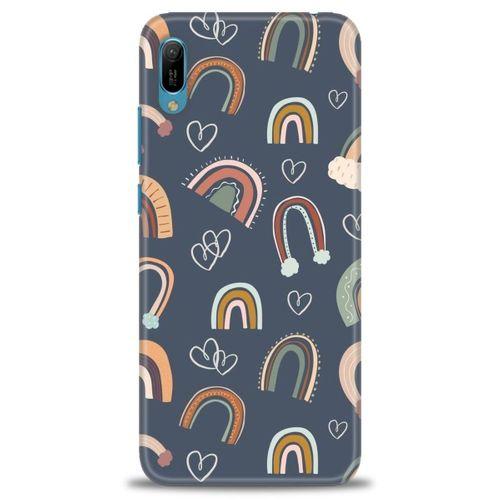 Huawei Y6 2019 Kılıf HD Baskılı Kılıf - Gökyüzü Kalp + Tam Ekran Koruyucu