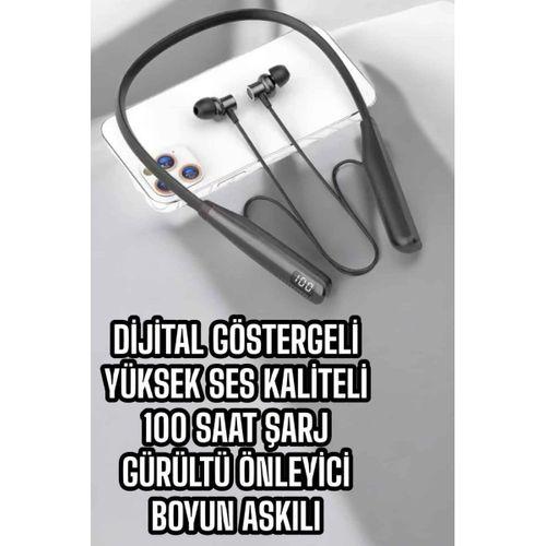 Dijital Batarya Göstergeli Bluetooth Özellikli Boyun Askılı Kulaklık