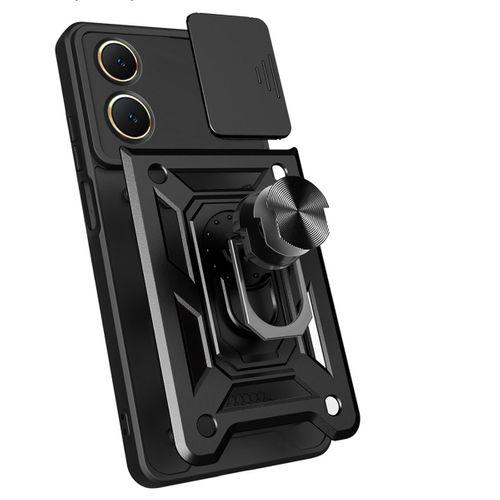 Vivo Y18 Kılıf Magnetik Standlı Kamera Korumalı Zore Sürgülü Vega Kapak