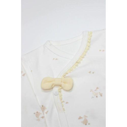 Bistyle 3'lü Zıbın Takım Welcome Baby Duck 13104 Sarı-ekru