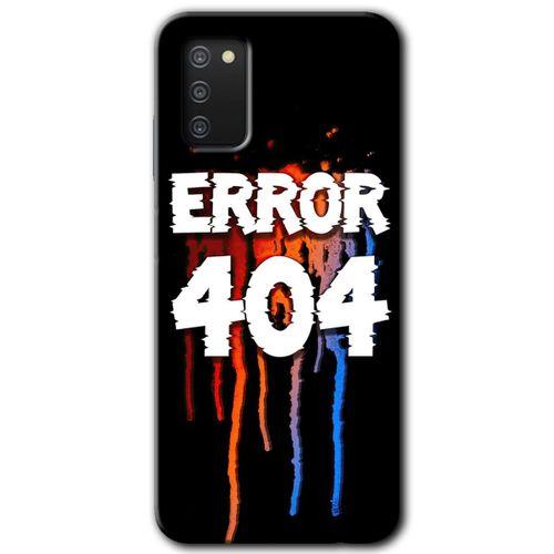 MRCİLETİSİM Samsung Galaxy A02s Kılıf Baskılı Kapak - 404 Error + 5D Tam Kaplayan Cam