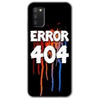 MRCİLETİSİM Samsung Galaxy A02s Kılıf Baskılı Kapak - 404 Error + 5D Tam Kaplayan Cam
