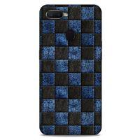 Oppo Ax7 Kılıf Patchwork (9) Kılıf Siyah Mavi