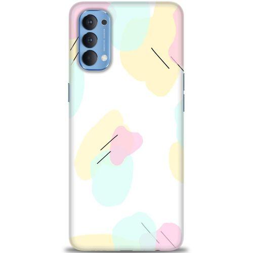 Oppo Reno 4 Kılıf HD Baskılı Kılıf - Renkler Çubuklar + Tam Ekran Koruyucu