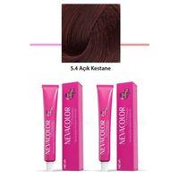 2 li Set Premium 5.4 Açık Kestane - Kalıcı Krem Saç Boyası 2 X 50 g Tüp