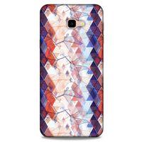 Samsung Galaxy J4 Plus Kılıf Pastel Renkler (3) Kapak Kırmızı Lacivert