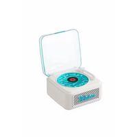 Nostalji Mini Plak Görünümlü Radyolu Bluetooth Hoparlör 3d Ses Dalgası Retro Müzik Plak Beyaz