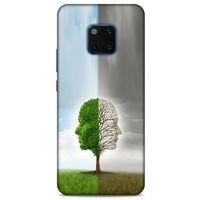 Huawei Mate 20 Pro Kılıf Depresyon (35) Fit Design Kılıf Toz Pembe Lacivert