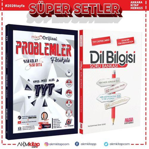 Orijinal Mikro TYT Problemler ve AKM Dil Bilgisi Soru Bankası Seti 2 Kitap