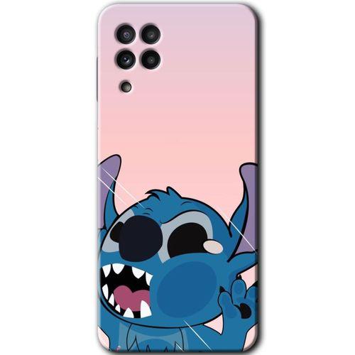 MRCİLETİSİM MRCİLETİSİM Samsung Galaxy M32 Kılıf HD Desen Baskılı Arka Kapak + Temperli Cam - Stitch