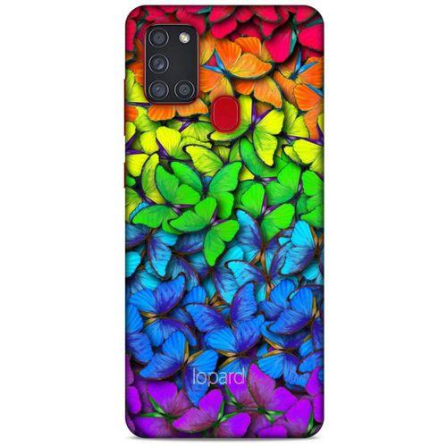 Samsung Galaxy A21s Kılıf Kelebek Etkisi (4) Koruma Kılıfı Yeşil Kırmızı