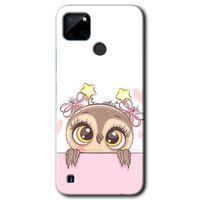 MRCİLETİSİM Realme C21 Kılıf HD Desen Baskılı Arka Kapak + Temperli Cam - Sevimli Baykuş