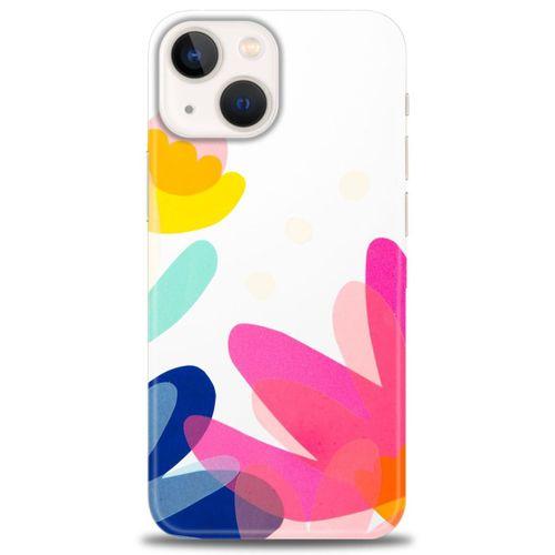 iPhone 14 Plus Kılıf HD Baskılı Kılıf - Çiçekk + Tam Ekran Koruyucu