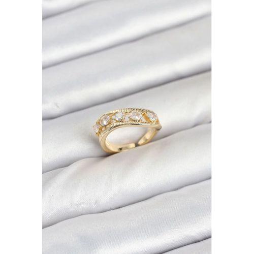 Pirinç Gold Renk Zirkon Taşlı Kadın Yüzük