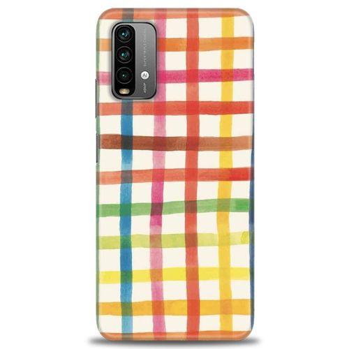 Xiaomi Redmi Note 9 4G Kılıf HD Baskılı Kılıf - Renkli Kareler + Tam Ekran Koruyucu