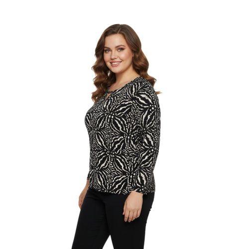 Kadın V Yaka Modelli Baskılı Bluz BGL-ST05101