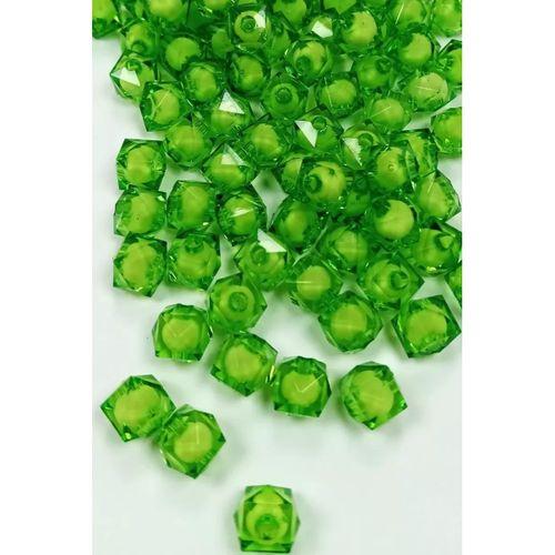 Küp Boncuk İçten Boncuklu Bileklik Çanta Boncuğu 10 mm 50 gr Yeşil - BNC450