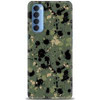 Oppo Reno 4 Pro Kılıf HD Baskılı Kılıf - Kamuflaj Renkleri + Tam Ekran Koruyucu