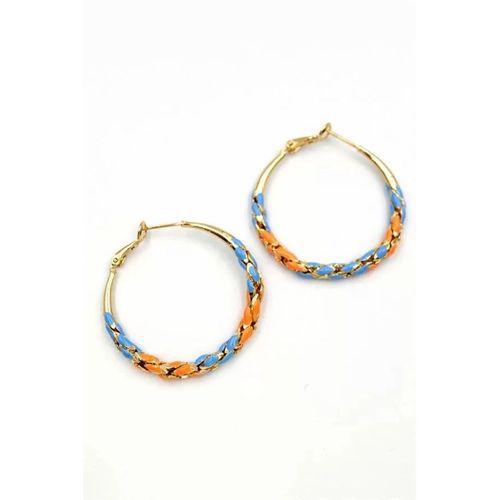 Mineli Halka Küpe - Turuncu