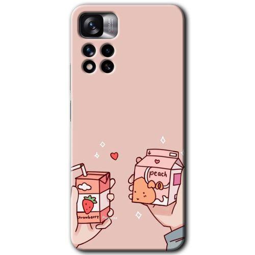 Potkal Hediye Fabrikası Xiaomi Redmi Note 11 Pro Plus 5G Kılıf HD Desen Baskılı Arka Kapak - Meyveli Süt