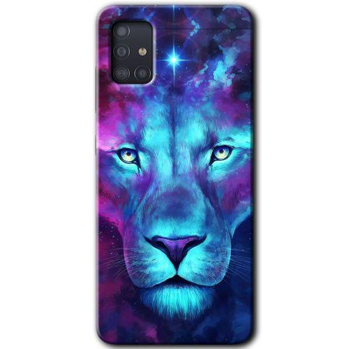 Samsung Galaxy A51 HD Baskılı Kılıf + 9D Tam Ekran Koruyucu - Neon Lion