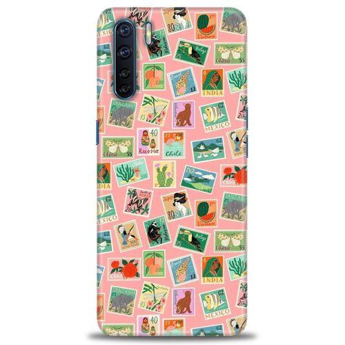 Oppo A91 / Reno 3 Kılıf HD Baskılı Kılıf - Pullar + Tam Ekran Koruyucu