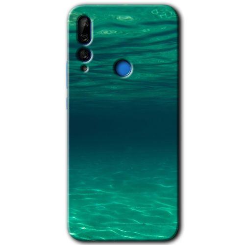 MRCİLETİSİM Huawei Y9 Prime 2019 Kılıf HD Desen Baskılı Arka Kapak + Temperli Cam - Derin Deniz